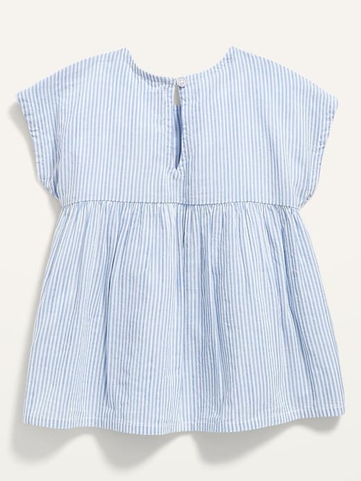 View large product image 2 of 2. Seersucker-Stripe Embroidered Top for Toddler Girls
