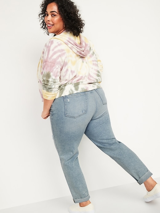 Image number 2 showing, Extra High-Waisted Sky Hi Straight Secret-Slim Pockets Plus-Size Button-Fly Ripped Jeans