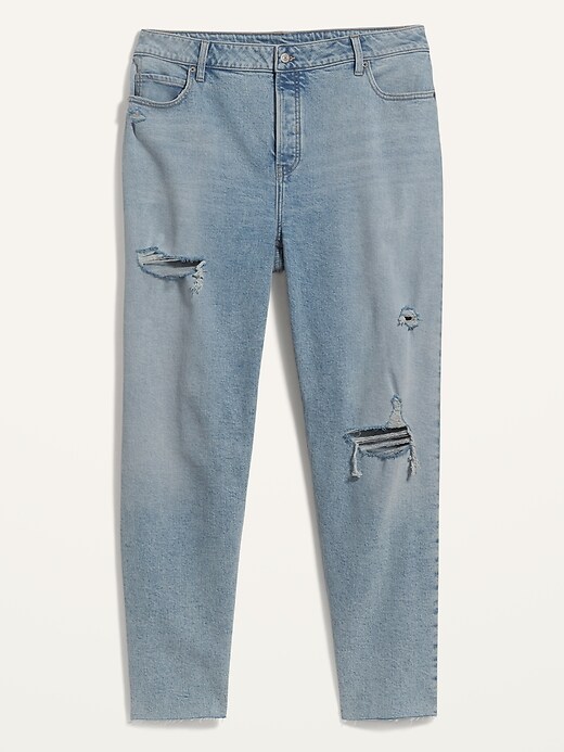 Image number 4 showing, Extra High-Waisted Sky Hi Straight Secret-Slim Pockets Plus-Size Button-Fly Ripped Jeans