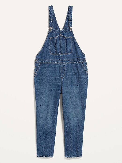 Image number 4 showing, Slouchy Straight Medium-Wash Workwear Plus-Size Jean Overalls
