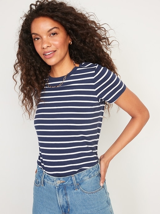 Image number 1 showing, EveryWear Striped Short-Sleeve Tee for Women