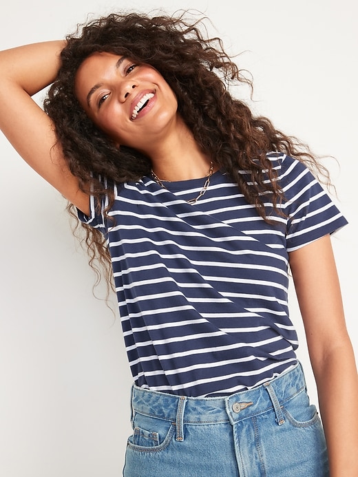 Image number 3 showing, EveryWear Striped Short-Sleeve Tee for Women