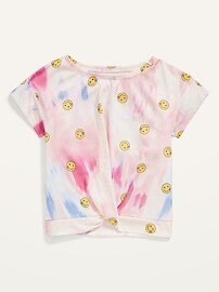 Short-Sleeve Twist-Hem Pajama Top for Girls