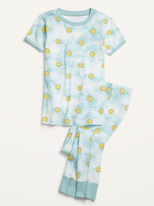 View large product image 2 of 2. Gender-Neutral Snug-Fit Printed Pajama Set for Kids