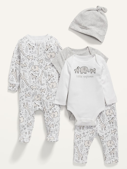 View large product image 1 of 1. Unisex 5-Piece Layette Set for Baby
