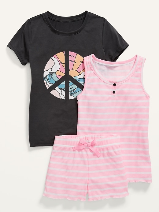 Old Navy 3-Piece Graphic Pajama Set for Girls. 1