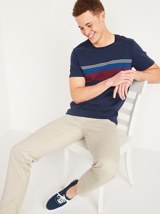Image number 3 showing, Soft-Washed Chest-Stripe Crew-Neck T-Shirt