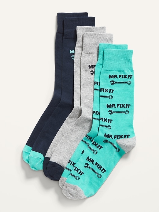 View large product image 1 of 1. Novelty Statement Socks 3-Pack