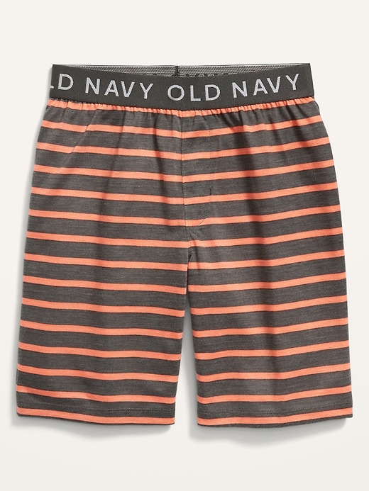 Exposed-Elastic Striped Pajama Shorts for Boys
