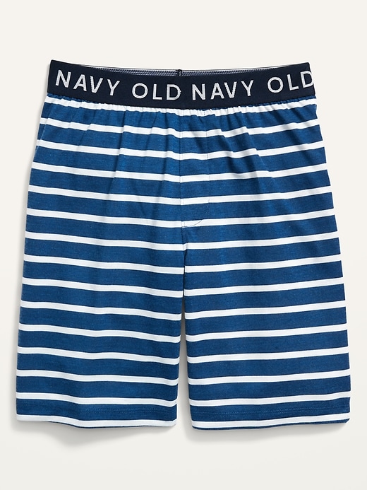 View large product image 1 of 1. Exposed-Elastic Striped Pajama Shorts for Boys