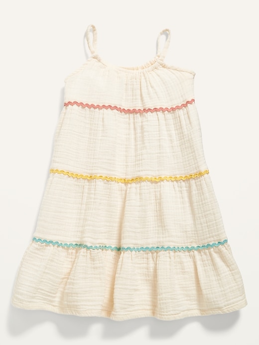 View large product image 1 of 2. Tiered Cami Textured-Dobby Swing Dress for Toddler Girls