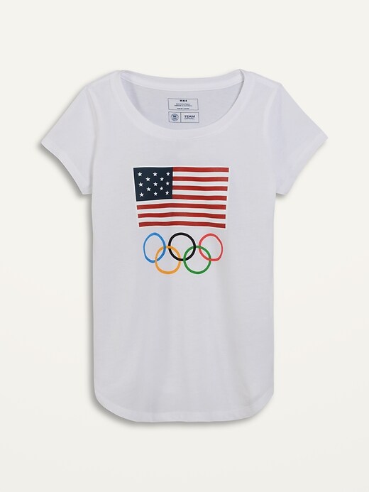 View large product image 1 of 1. Team USA Graphic Crew-Neck Tee for Girls