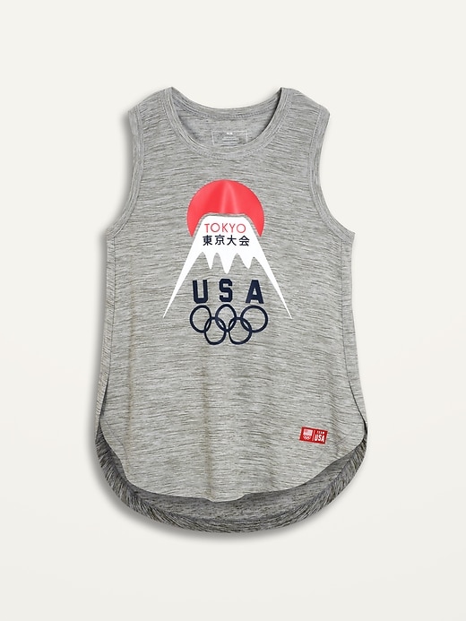 View large product image 1 of 1. Team USA Graphic Workout Tank Top for Girls