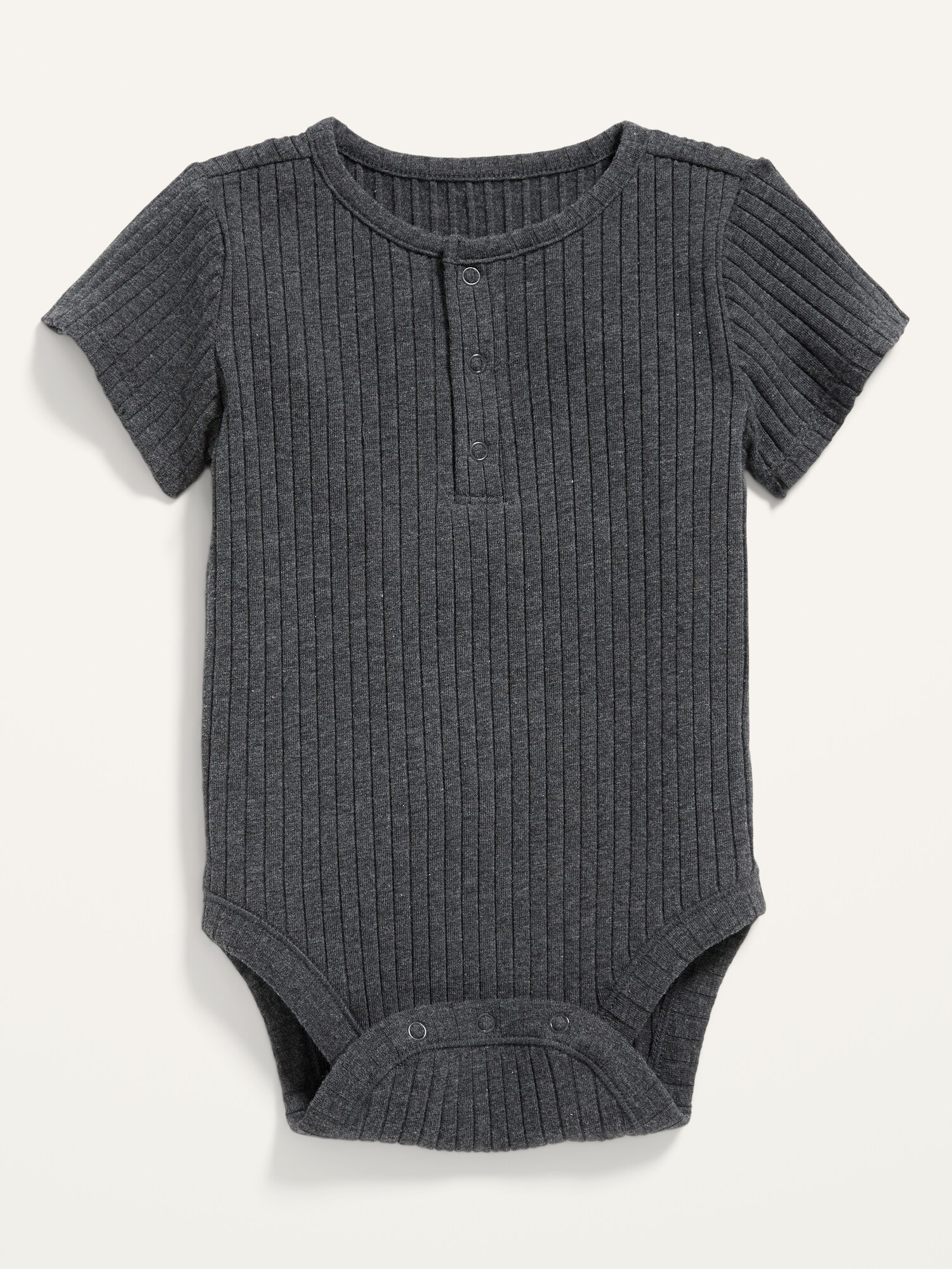 Unisex Rib-Knit Henley Bodysuit for Baby