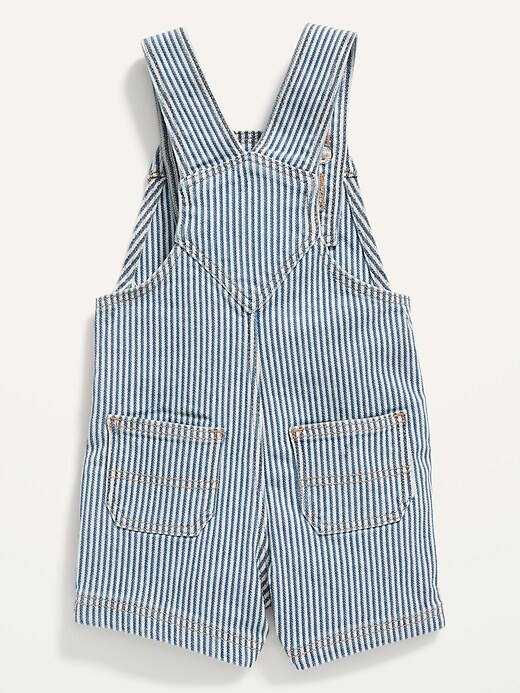 View large product image 2 of 2. Unisex Railroad-Stripe Jean Shortalls for Baby