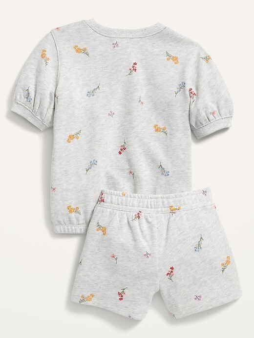 View large product image 2 of 2. French Terry Logo Sweatshirt and Shorts Set for Toddler Girls