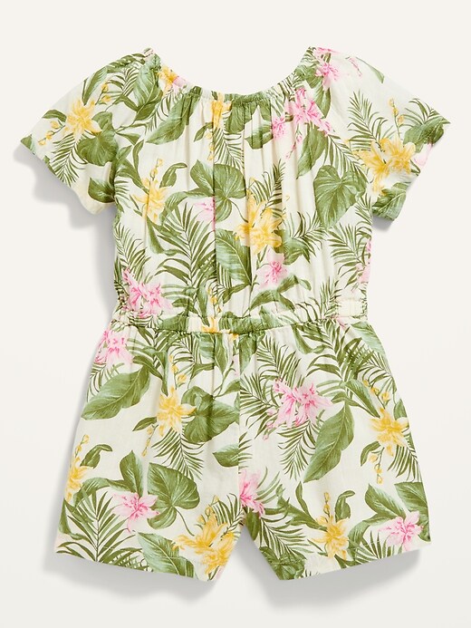 View large product image 1 of 1. Printed Short-Sleeve Romper for Toddler Girls