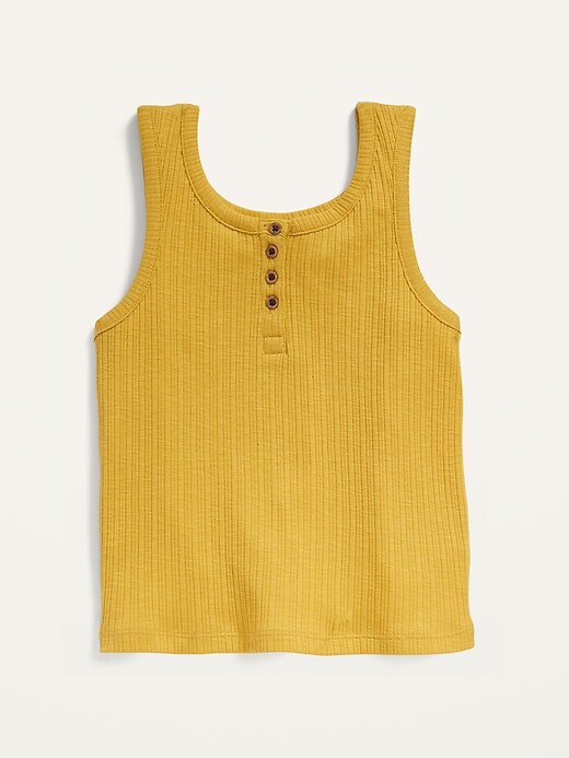 View large product image 1 of 2. Cropped Rib-Knit Henley Tank Top for Girls