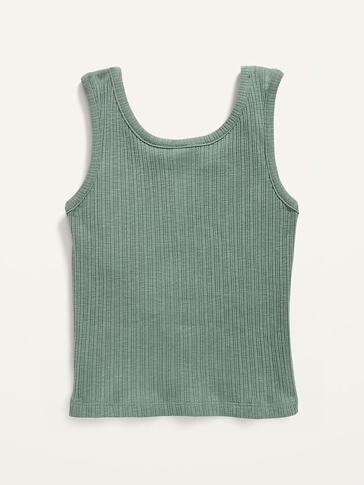 View large product image 2 of 2. Cropped Rib-Knit Henley Tank Top for Girls