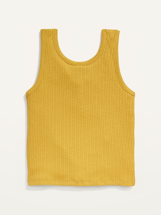 View large product image 2 of 2. Cropped Rib-Knit Henley Tank Top for Girls