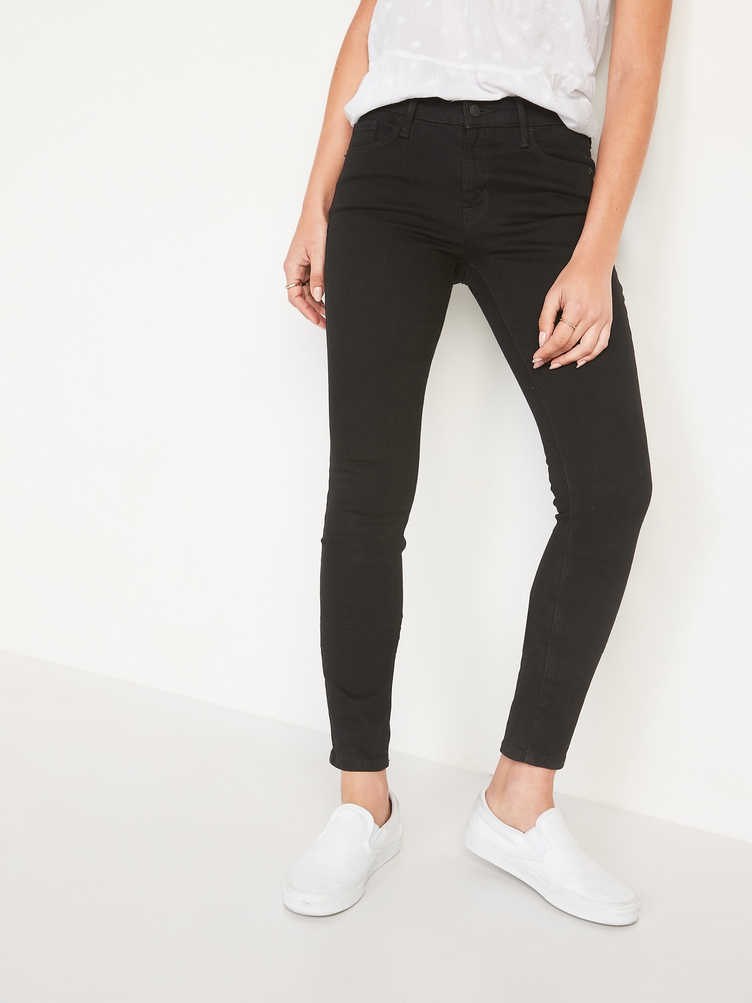 Mid-Rise Pop Icon Skinny Black Jeans for Women | Old Navy