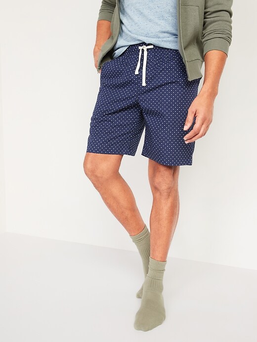 View large product image 1 of 2. Printed Poplin Pajama Shorts -- 9-inch inseam