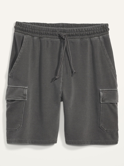 View large product image 2 of 2. Vintage Garment-Dyed Gender-Neutral Cargo Jogger Shorts for Adults --7.5-inch inseam