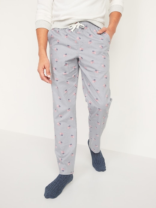 Old Navy Printed Poplin Pajama Pants for Men. 1