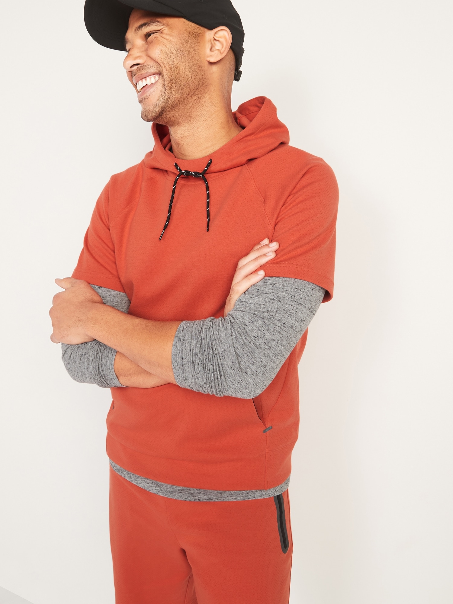 Dynamic Fleece Short-Sleeve Pullover Hoodie for Men