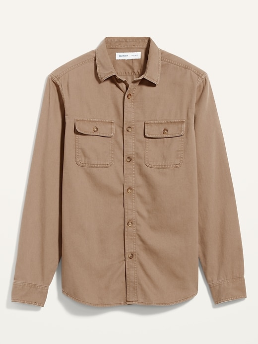 View large product image 2 of 2. Gender-Neutral Cotton Twill Utility Shirt for Adults