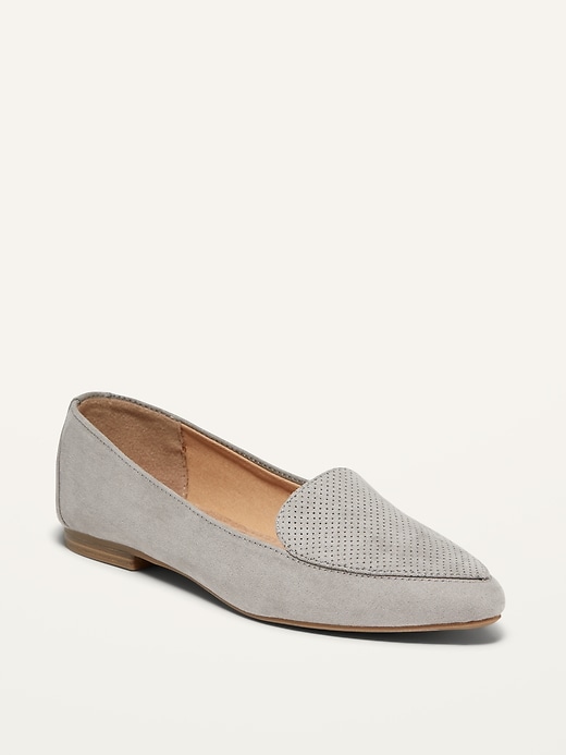 Image number 1 showing, Faux-Suede Pointy-Toe Loafers