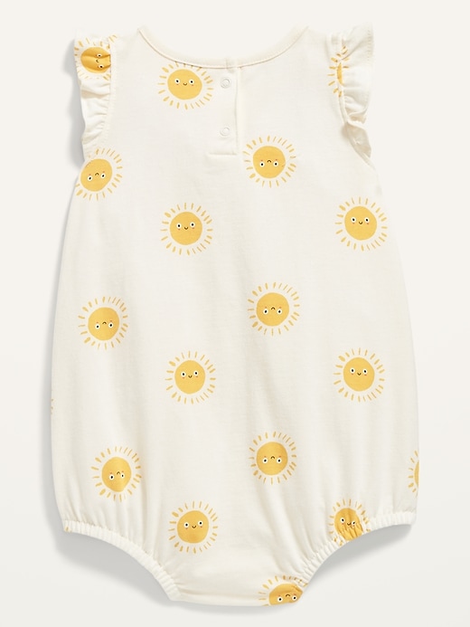 View large product image 2 of 2. Printed Flutter-Sleeve Romper for Baby