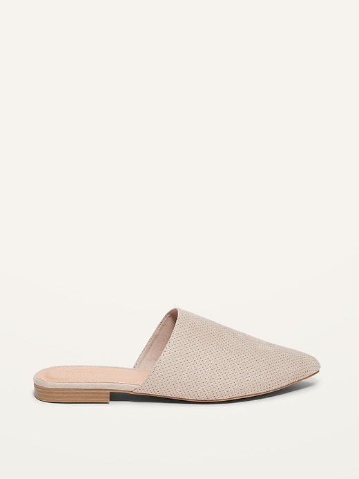 Image number 4 showing, Faux-Suede Pointy-Toe Mule Flats