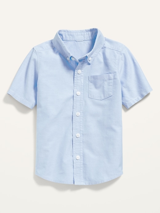 View large product image 1 of 2. Short-Sleeve Oxford Pocket Shirt for Toddler Boys