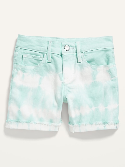 View large product image 1 of 2. Tie-Dye Jean Midi Shorts for Girls