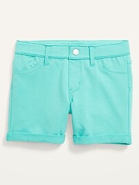 rolled french terry drawstring shorts