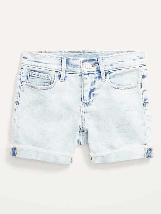 View large product image 1 of 2. Light-Wash Jean Midi Shorts for Girls