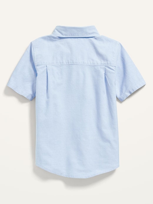 View large product image 2 of 2. Short-Sleeve Oxford Pocket Shirt for Toddler Boys