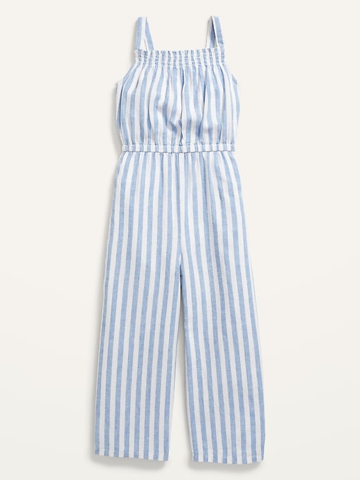 View large product image 1 of 1. Sleeveless Linen-Blend Jumpsuit for Girls