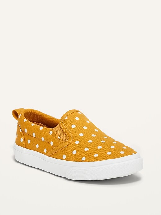 View large product image 1 of 4. Unisex Polka-Dot Canvas Slip-Ons for Toddler