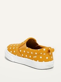 View large product image 3 of 4. Unisex Polka-Dot Canvas Slip-Ons for Toddler