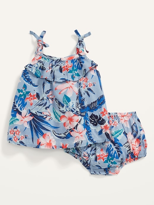 View large product image 1 of 2. Floral Tie-Shoulder Top and Bloomers Set for Baby