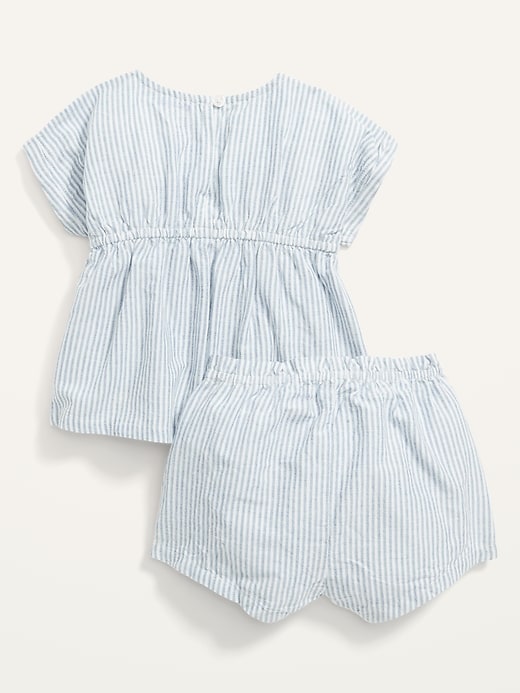 View large product image 2 of 2. Railroad-Stripe Top and Bloomers Set for Baby