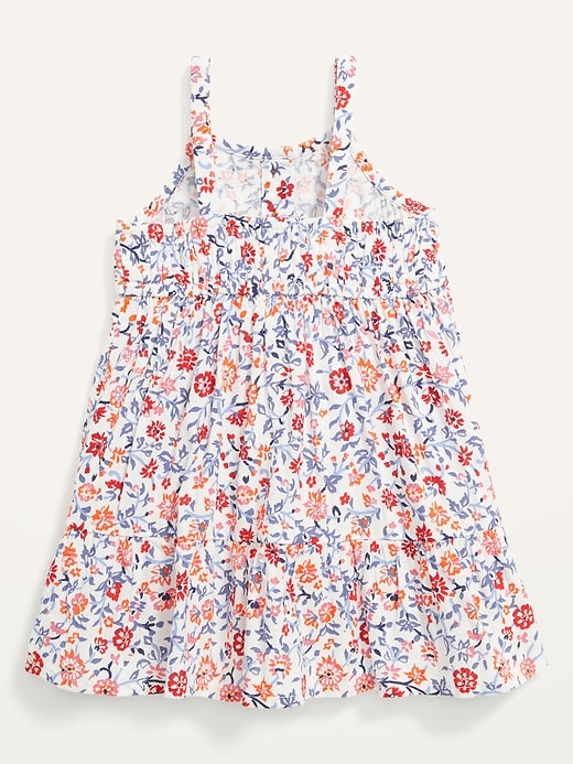 View large product image 2 of 2. Sleeveless Floral Tiered Henley Dress for Baby