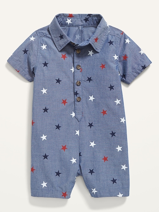 View large product image 1 of 2. Americana Short-Sleeve One-Piece for Baby