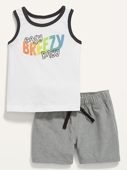 View large product image 1 of 2. Graphic Tank Top and Woven Shorts Set for Baby