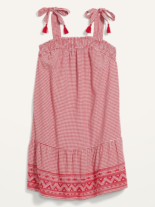 Image number 4 showing, Gingham Tie-Strap Plus-Size Sleeveless Swing Dress