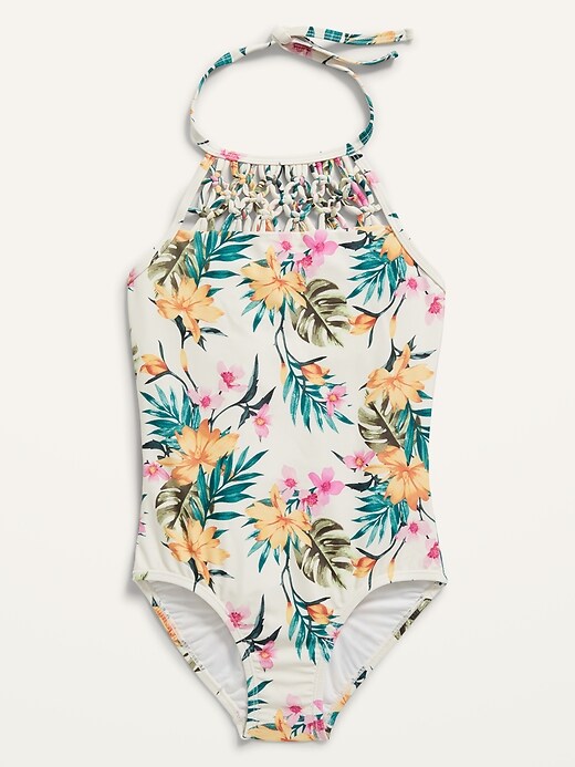 Old Navy Printed Halter Swimsuit for Girls. 1