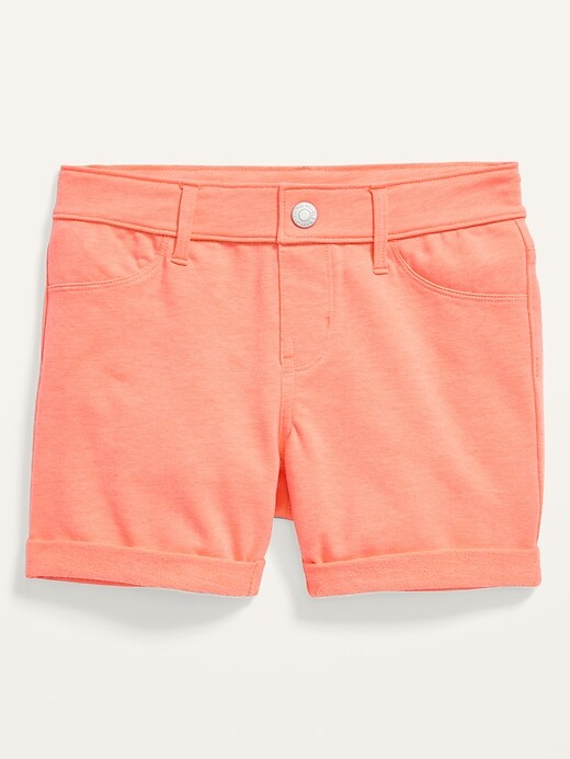 View large product image 1 of 1. French Terry Rolled-Cuff Midi Shorts for Girls