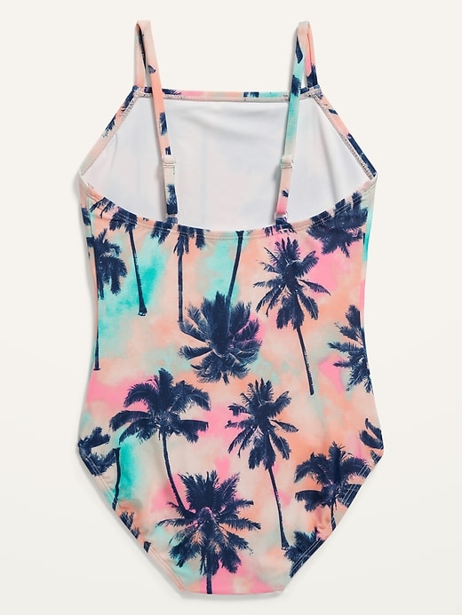 View large product image 2 of 2. Square-Neck Ombré One-Piece Swimsuit for Girls